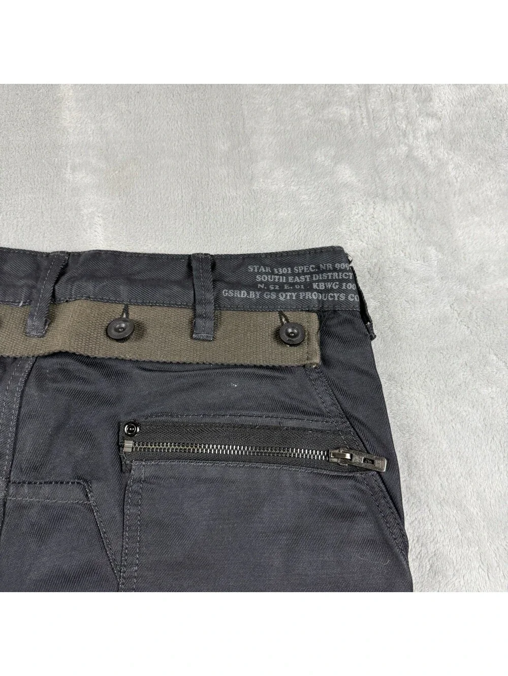 G-Star Raw Denim Jeans Cargo Utility Pants 30x30 Button Fly Tactical CSKD3301